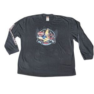 Harley Davidson Vintage 3XL Black Long Sleeve T-Shirt Men's Route 66
